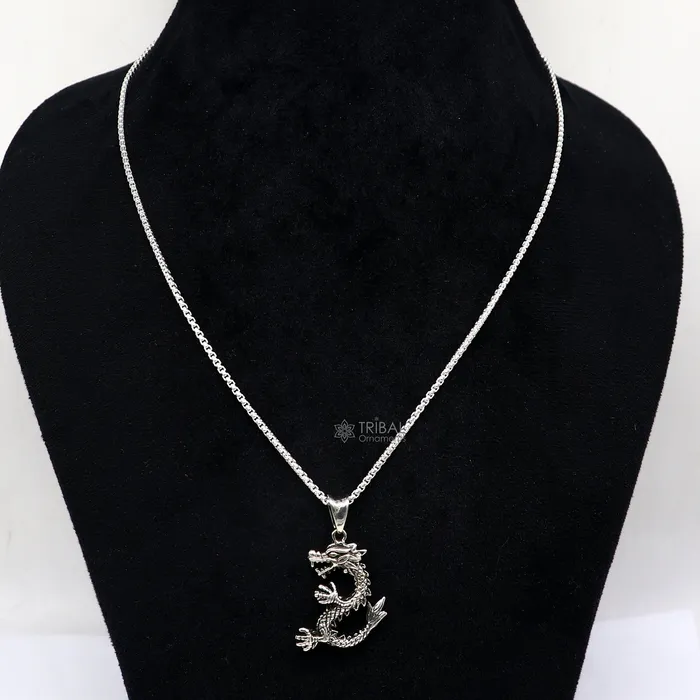 925 sterling silver unique Dragon design pendant silver trendy pendant necklace silver unisex cultural designer jewelry nsp642 TRIBAL ORNAMENTS Necklaces 925 sterling silver unique Dragon design pendant silver trendy pendant necklace silver unisex cultural designer jewelry nsp642 TRIBAL ORNAMENTS Necklaces