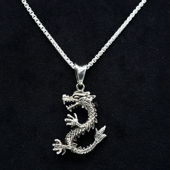 925 sterling silver unique Dragon design pendant silver trendy pendant necklace silver unisex cultural designer jewelry nsp642 TRIBAL ORNAMENTS Necklaces 925 sterling silver unique Dragon design pendant silver trendy pendant necklace silver unisex cultural designer jewelry nsp642 TRIBAL ORNAMENTS Necklaces