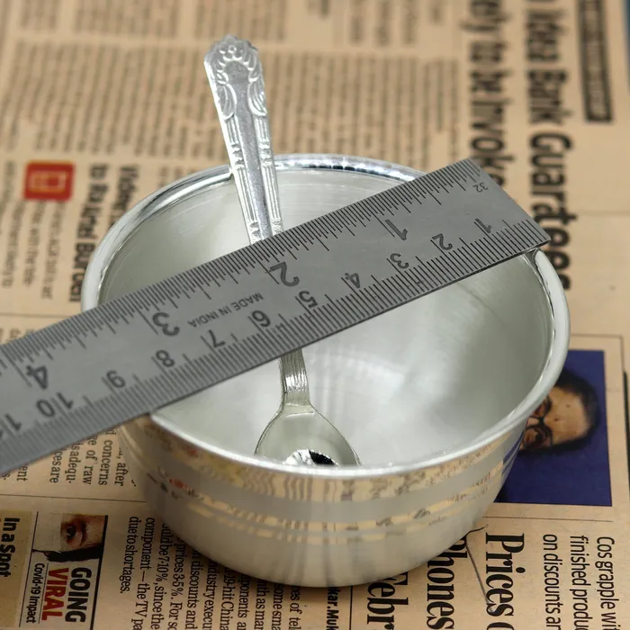 999 solid pure silver handmade utensils bowl and spoon table serving bowl silver vessel baby feeding kitchen baby set healthy art sv90 TRIBAL ORNAMENTS Rings