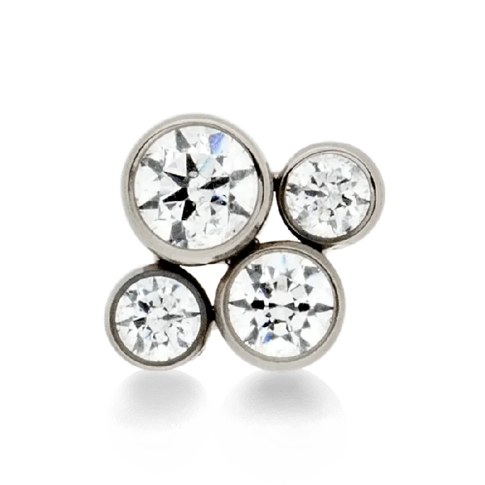 Anatometal Rings 4 Gem Cluster Threaded