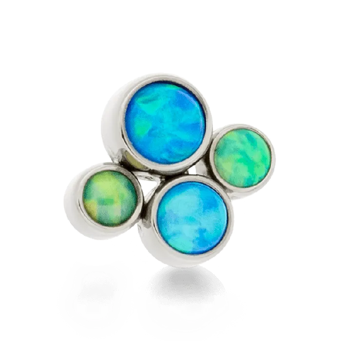 Anatometal Rings 4 Gem Cluster Threaded