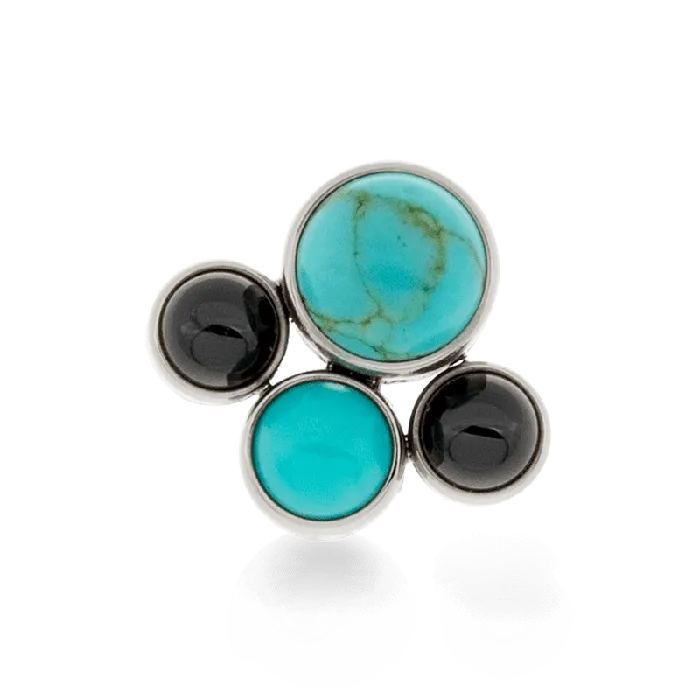 Anatometal Rings 4 Gem Cluster Threaded
