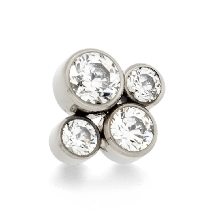 Anatometal Rings 4 Gem Cluster Threaded