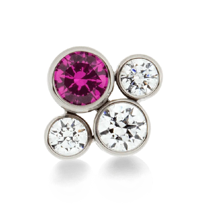 Anatometal Rings 4 Gem Cluster Threaded