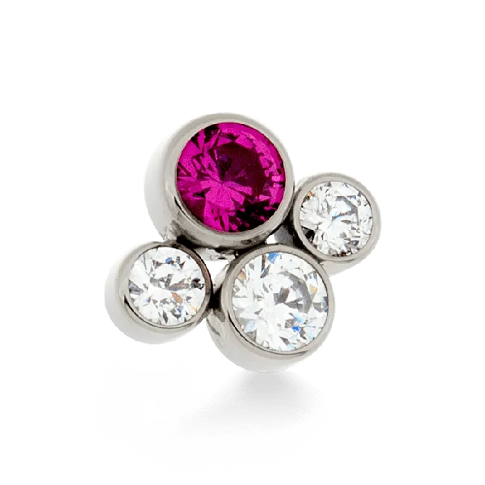 Anatometal Rings 4 Gem Cluster Threaded