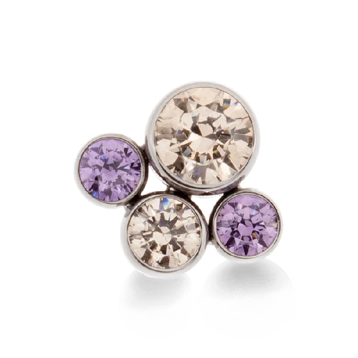 Anatometal Rings 4 Gem Cluster Threaded