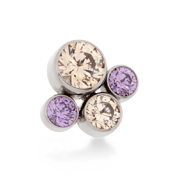 Anatometal Rings 4 Gem Cluster Threaded