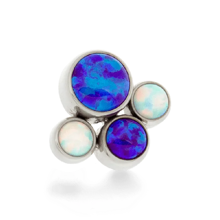 Anatometal Rings 4 Gem Cluster Threaded