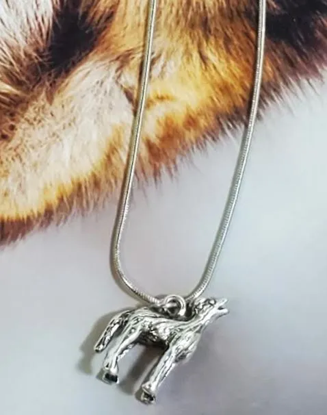 AZ11 Silver Color Howling Wolf Necklace with Free Earrings alice Necklaces