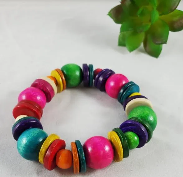 B286 Colorful Round Multi Bead Bracelet Polly Bracelets