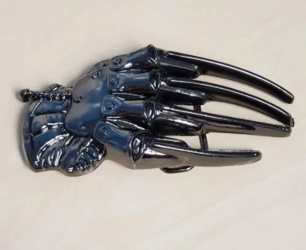 BU182 Gun Metal Black Scissor Hand Belt Buckle POLLY Rings