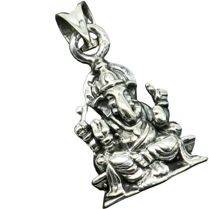 Divine lord Ganesha blessing pendant excellent vintage designer 925 sterling silver handmade jewelry from india ssp968 TRIBAL ORNAMENTS Necklaces