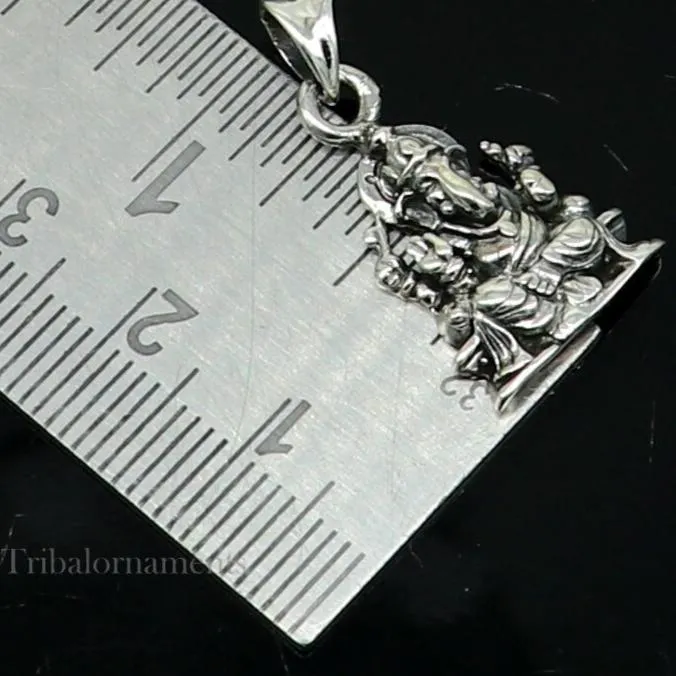 Divine lord Ganesha blessing pendant excellent vintage designer 925 sterling silver handmade jewelry from india ssp968 TRIBAL ORNAMENTS Necklaces