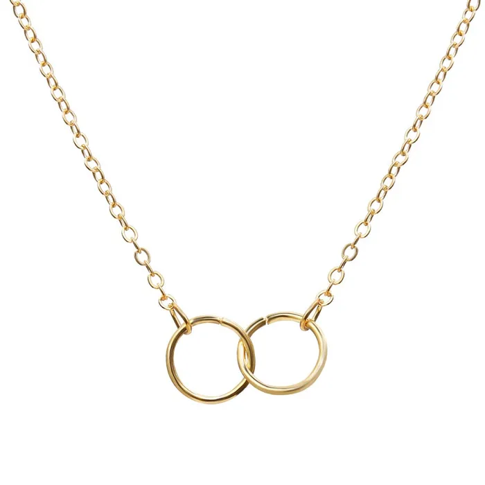 Earrings 01 N1620 Gold Double Hoop Necklace with FREE Earrings