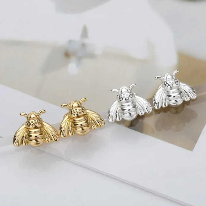 Earrings Jewelvers 18K GoldFilled Honey Bee Earrings Earrings Jewelvers 18K GoldFilled Honey Bee Earrings