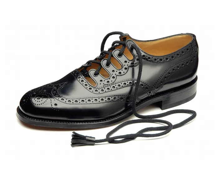 Gaelic Themes Rings Black Leather Ghillie Brogues Endrick