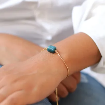 Jewelvers Bracelets 18K GoldFilled Single Gemstone Bracelet Healing Crystal Bracelet
