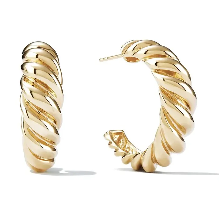 Jewelvers PreStyled Sets 18K GoldFilled French Twisted Dome Hoops