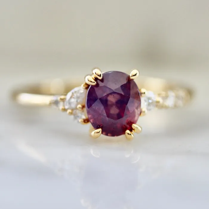 Justine Quintal Jewellery Rings Beautyberry PinkPurple Oval Cut Opalescent Sapphire Ring Justine Quintal Jewellery Rings Beautyberry PinkPurple Oval Cut Opalescent Sapphire Ring