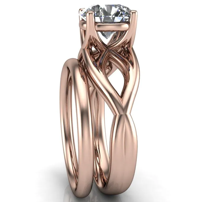 Miranda Round Center Stone 4 Prong Split Shank Engagement Ring Fire Brilliance Rings