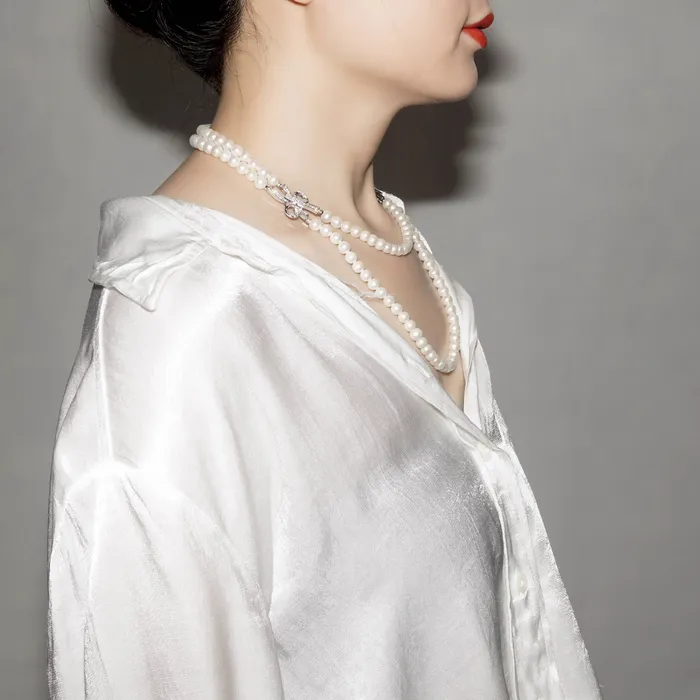 Necklaces Pearly Lustre Princess Length 2layer Freshwater Pearl Necklace WN00227