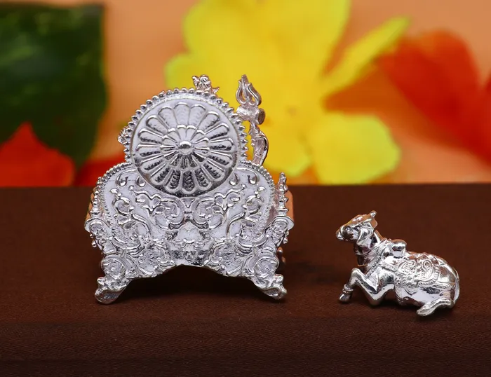 Necklaces TRIBAL ORNAMENTS 925 Sterling silver idols Lord Shiva and goddess Parwati maa and nandi divine statue figurine puja articles best gift silver article art724 Necklaces TRIBAL ORNAMENTS 925 Sterling silver idols Lord Shiva and goddess Parwati maa and nandi divine statue figurine puja articles best gift silver article art724