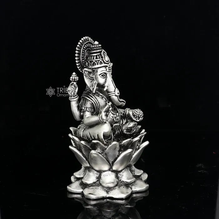 Necklaces TRIBAL ORNAMENTS 925 Sterling silver Lord Ganesh Idol Pooja Articles Silver Idols Figurine handcrafted Ganesha statue sculpture Diwali puja gift art669 Necklaces TRIBAL ORNAMENTS 925 Sterling silver Lord Ganesh Idol Pooja Articles Silver Idols Figurine handcrafted Ganesha statue sculpture Diwali puja gift art669