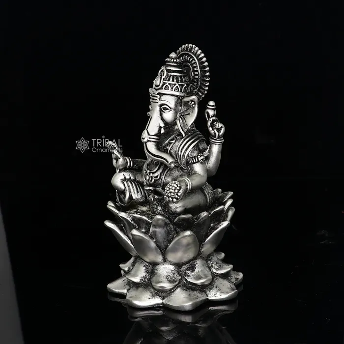 Necklaces TRIBAL ORNAMENTS 925 Sterling silver Lord Ganesh Idol Pooja Articles Silver Idols Figurine handcrafted Ganesha statue sculpture Diwali puja gift art669 Necklaces TRIBAL ORNAMENTS 925 Sterling silver Lord Ganesh Idol Pooja Articles Silver Idols Figurine handcrafted Ganesha statue sculpture Diwali puja gift art669