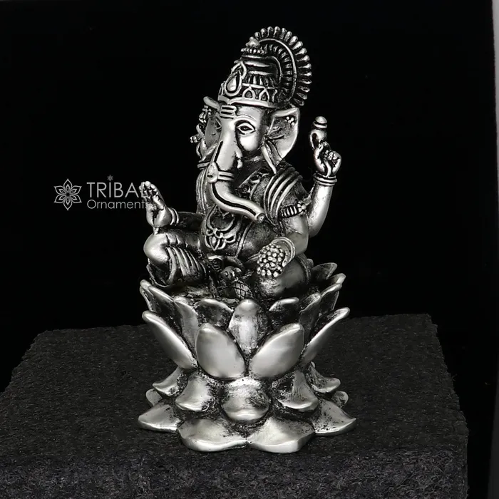Necklaces TRIBAL ORNAMENTS 925 Sterling silver Lord Ganesh Idol Pooja Articles Silver Idols Figurine handcrafted Ganesha statue sculpture Diwali puja gift art669 Necklaces TRIBAL ORNAMENTS 925 Sterling silver Lord Ganesh Idol Pooja Articles Silver Idols Figurine handcrafted Ganesha statue sculpture Diwali puja gift art669