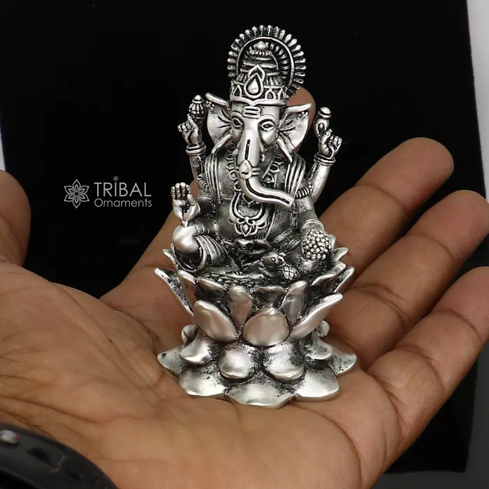 Necklaces TRIBAL ORNAMENTS 925 Sterling silver Lord Ganesh Idol Pooja Articles Silver Idols Figurine handcrafted Ganesha statue sculpture Diwali puja gift art669 Necklaces TRIBAL ORNAMENTS 925 Sterling silver Lord Ganesh Idol Pooja Articles Silver Idols Figurine handcrafted Ganesha statue sculpture Diwali puja gift art669