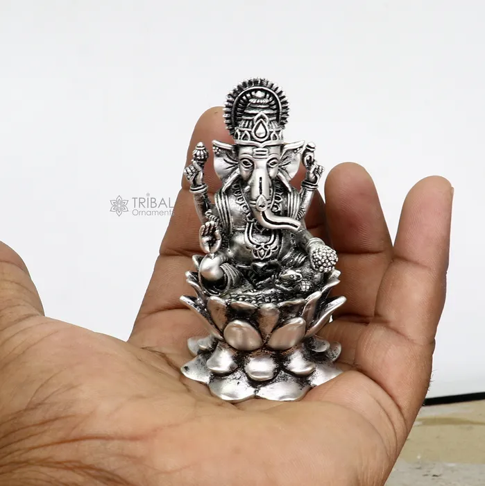 Necklaces TRIBAL ORNAMENTS 925 Sterling silver Lord Ganesh Idol Pooja Articles Silver Idols Figurine handcrafted Ganesha statue sculpture Diwali puja gift art669 Necklaces TRIBAL ORNAMENTS 925 Sterling silver Lord Ganesh Idol Pooja Articles Silver Idols Figurine handcrafted Ganesha statue sculpture Diwali puja gift art669