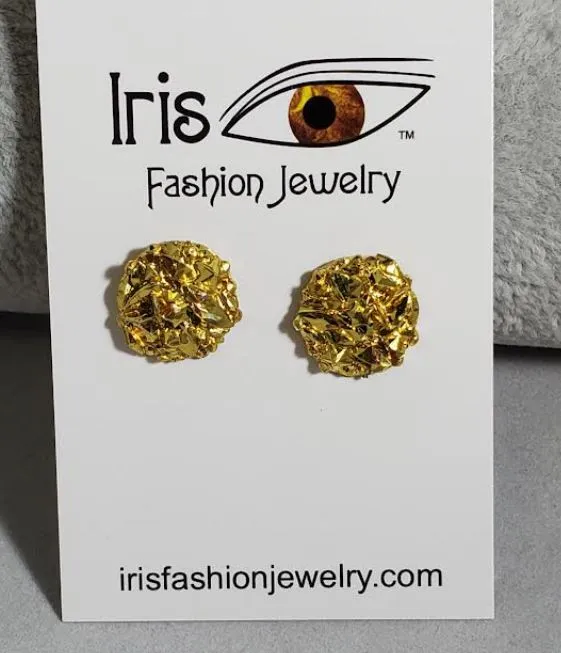 POLLY AZ1504 Gold Gem Cluster Earrings Earrings