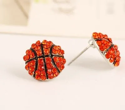 polly Earrings E462 Basketball Gemstone Stud Earrings