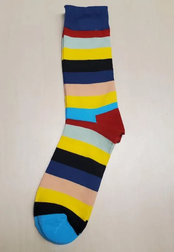 POLLY Necklaces SF203 Multi Color Thick Stripe Socks