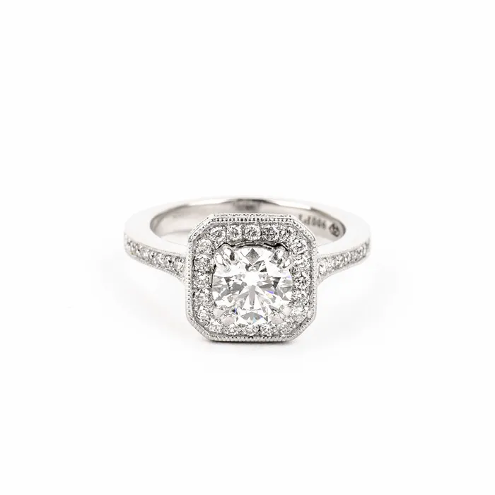PreOwned Forevermark Diamond Halo Engagement Ring Forevermark Rings