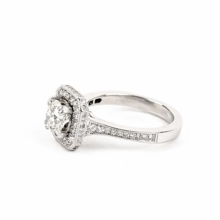 PreOwned Forevermark Diamond Halo Engagement Ring Forevermark Rings