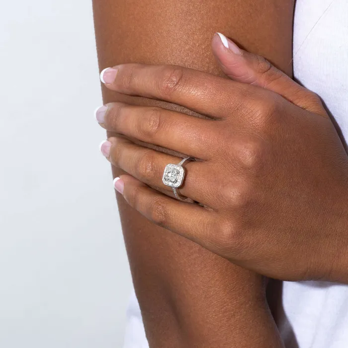 PreOwned Forevermark Diamond Halo Engagement Ring Forevermark Rings
