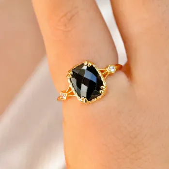 Rings Jewelvers 14k GoldFilled Black Agate Ring