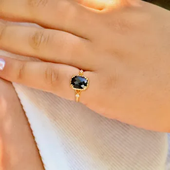 Rings Jewelvers 14k GoldFilled Black Agate Ring