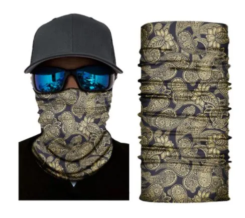 Rings polly G196 Black Beige Paisley Gaiter Mask