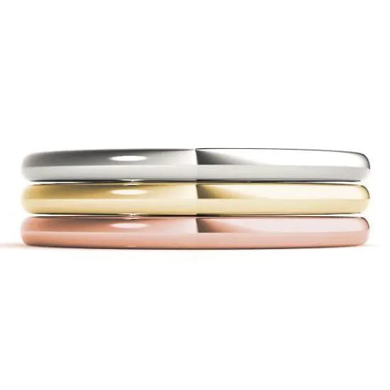 Rings Stackables Plain TriTone Gold 3Band Set Selectables Fire Brilliance 