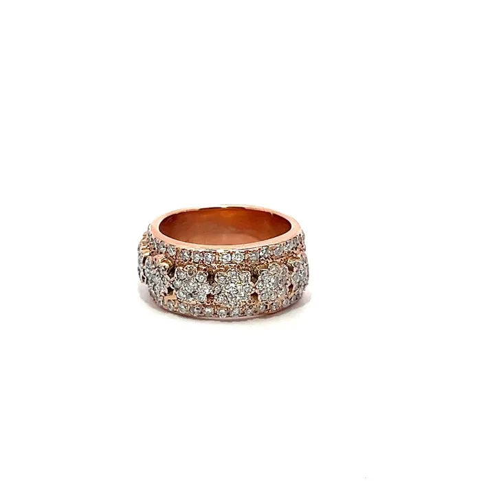 Rings STORE 5a PreOwned Diamond Floral Wide Band