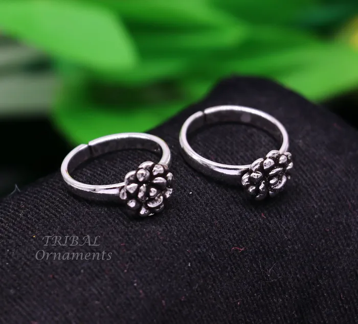 Rings TribalOrnaments 925 sterling silver excellent vintage floral design handmade toe ring toe band stylish modern womens brides jewelry from india ytr42