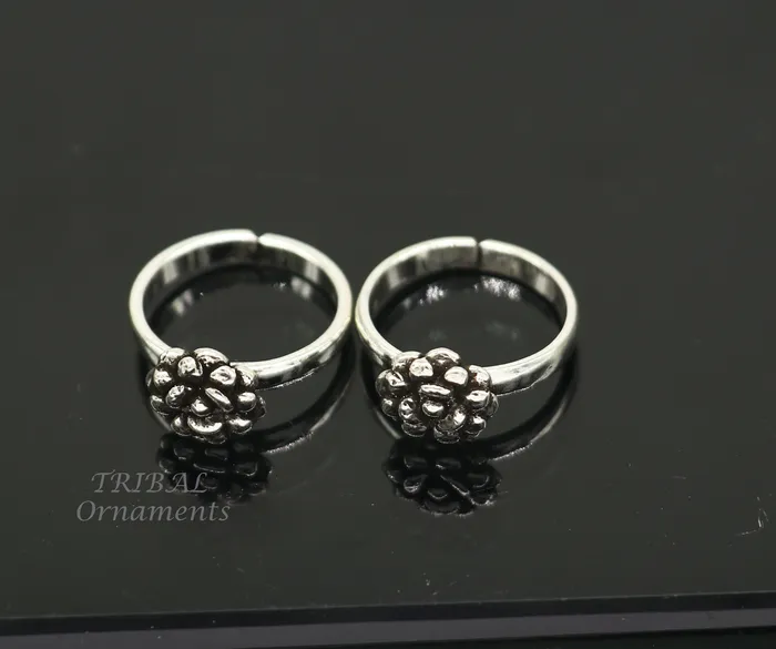 Rings TribalOrnaments 925 sterling silver excellent vintage floral design handmade toe ring toe band stylish modern womens brides jewelry from india ytr42