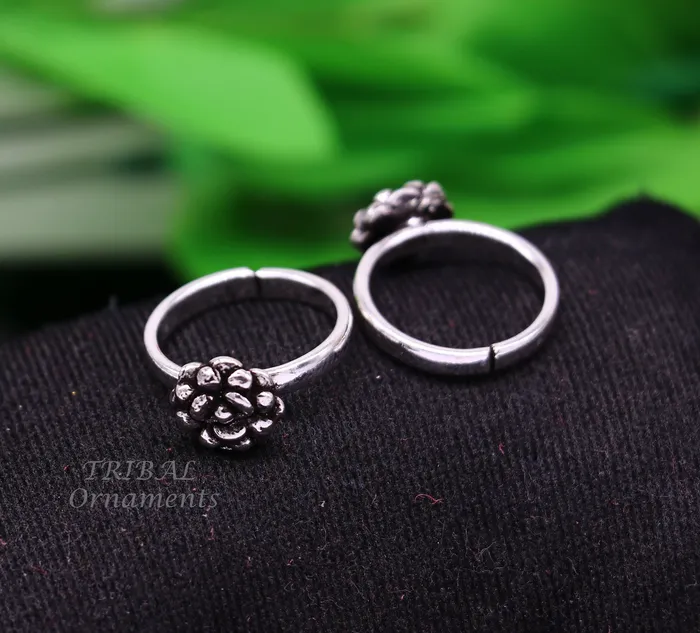 Rings TribalOrnaments 925 sterling silver excellent vintage floral design handmade toe ring toe band stylish modern womens brides jewelry from india ytr42