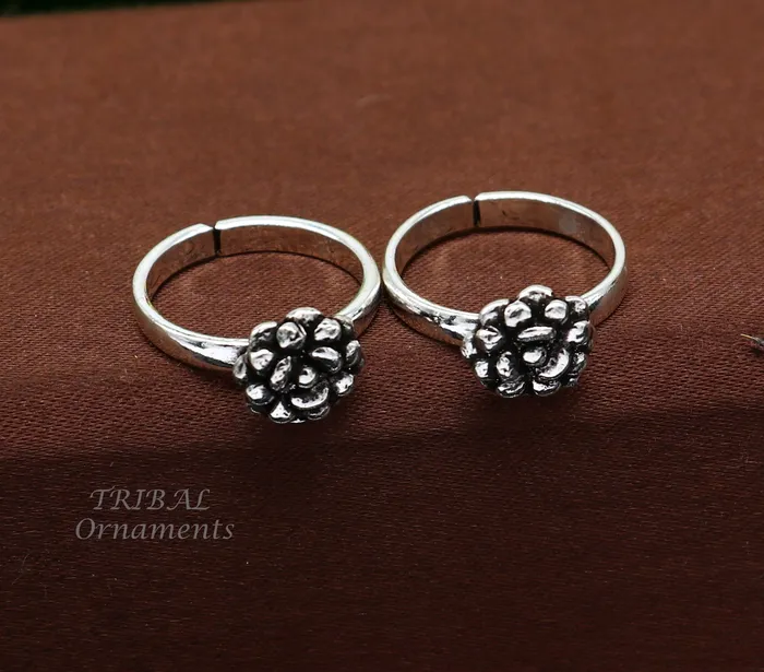 Rings TribalOrnaments 925 sterling silver excellent vintage floral design handmade toe ring toe band stylish modern womens brides jewelry from india ytr42