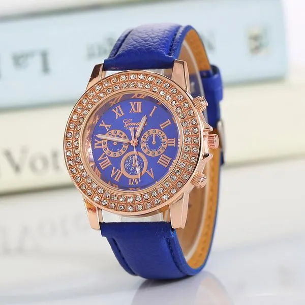 Rings W147 Royal Blue Band Double Row Charleston Collection Quartz Watch 01