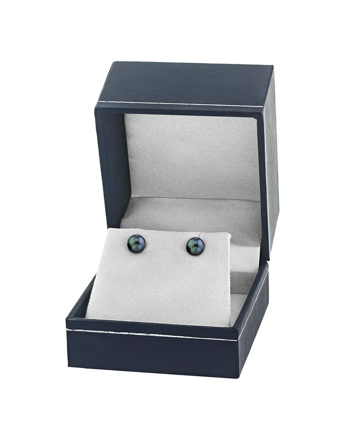 spt Earrings 6065mm Black Akoya Round Pearl Stud Earrings