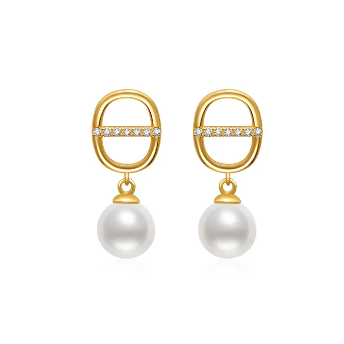 Top Grade Freshwater Pearl Earrings WE00812 CONNECT Pearly Lustre Earrings