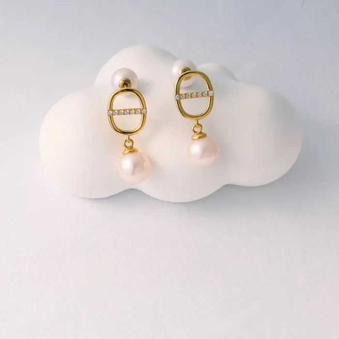 Top Grade Freshwater Pearl Earrings WE00812 CONNECT Pearly Lustre Earrings